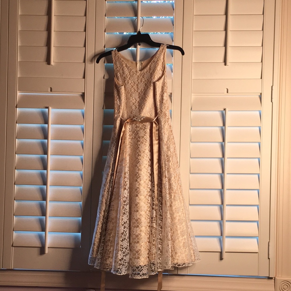 Good Girl USA size 16 golden yellow and white dress